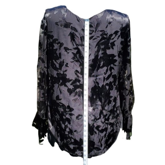 WHBM Silk Blend Floral Burnout Blouse - NWT - Picture 14 of 15